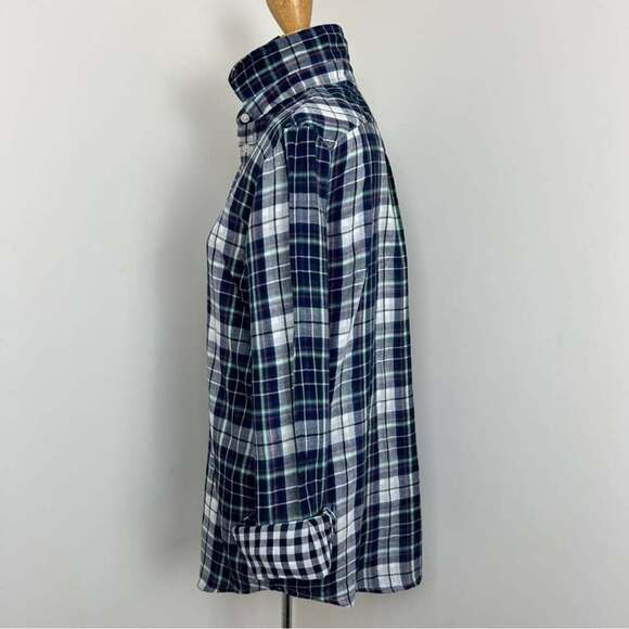 Banana Republic Soft Wash Plaid Blue White Red Collar Shirt Size Small - Picture 3 of 10